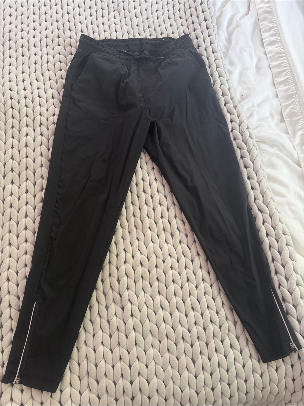 Black Athletic Zip-Hem Pants size M